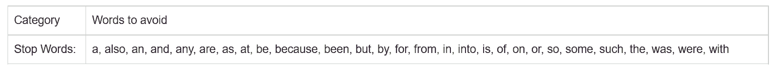 amazon stop words